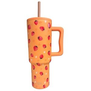 Simple Modern Strawberries Tumbler 40oz - Orange & Red